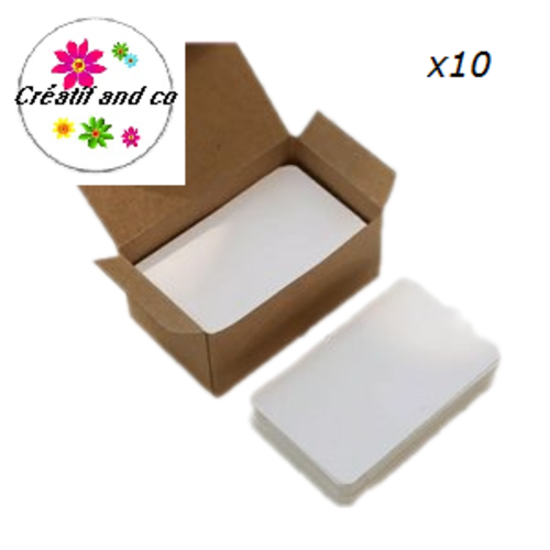 X10 cartes de visites vierges blanches