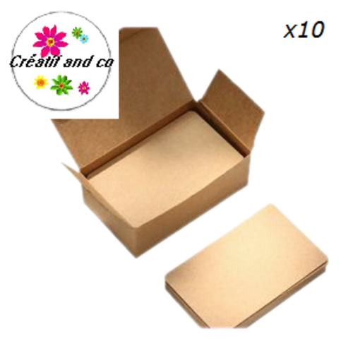 X10 cartes de visites vierges krafts