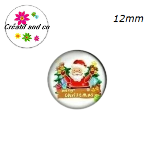 X2 cabochons père noël 12mm