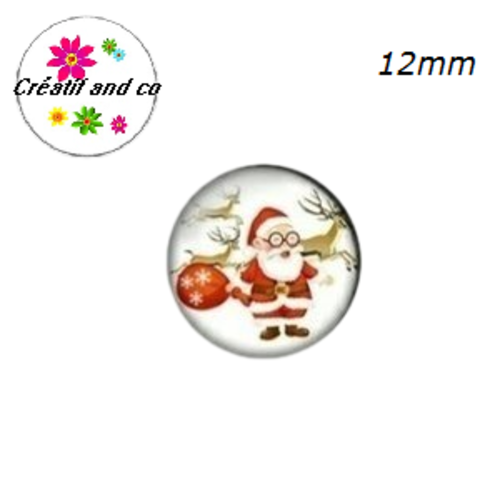 X2 cabochons père noël 12mm