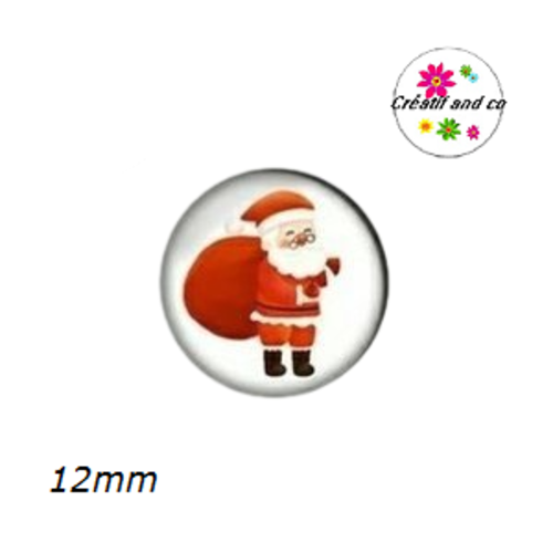 X2 cabochons père noël 12mm