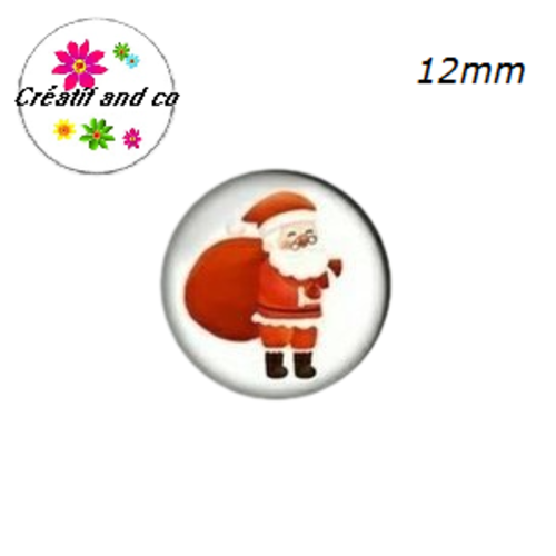 X2 cabochons père noël 12mm