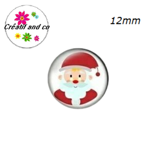 X2 cabochons père noël 12mm