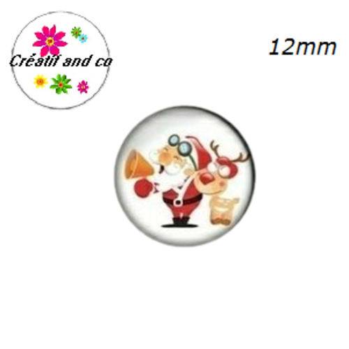 X2 cabochons père noël 12mm