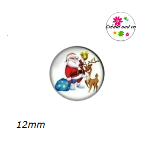 X2 cabochons père noël 12mm