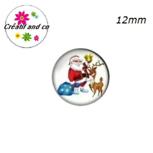 X2 cabochons père noël 12mm