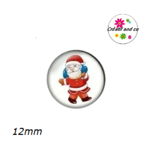 X2 cabochons père noël 12mm