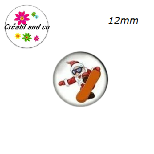 X2 cabochons père noël 12mm