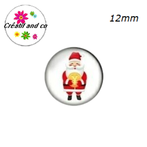 X2 cabochons père noël 12mm