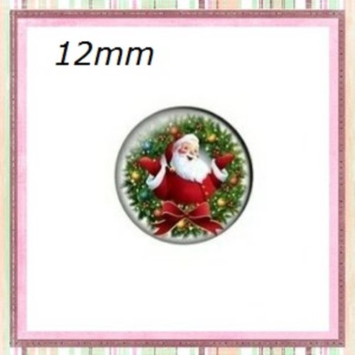 X2 cabochons père noël 12mm