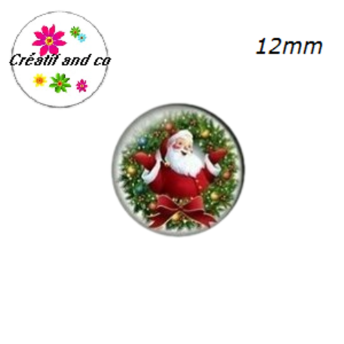 X2 cabochons père noël 12mm