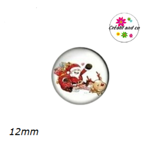 X2 cabochons père noël 12mm