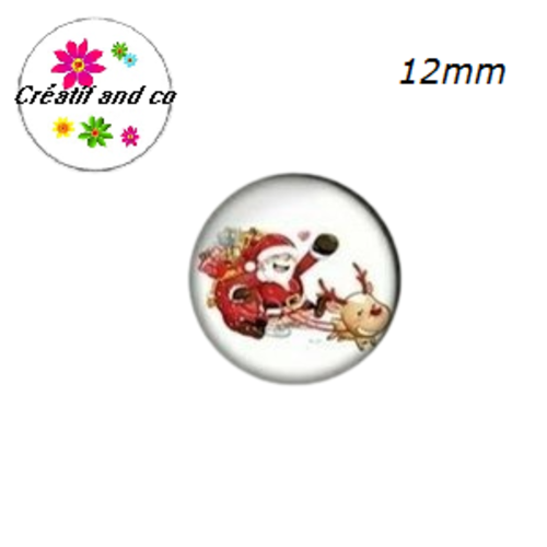 X2 cabochons père noël 12mm
