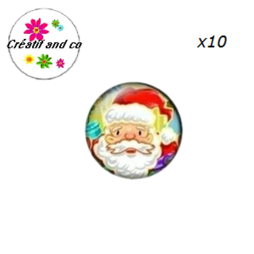 X2 cabochons père noël 12mm