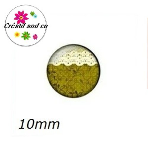 X2 cabochons à motif 10mm
