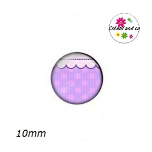 X2 cabochons à motif 10mm