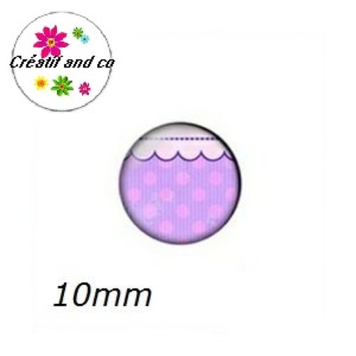 X2 cabochons à motif 10mm