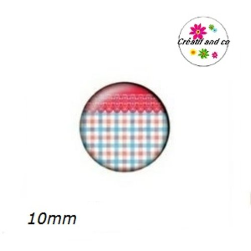 X2 cabochons à motif 10mm