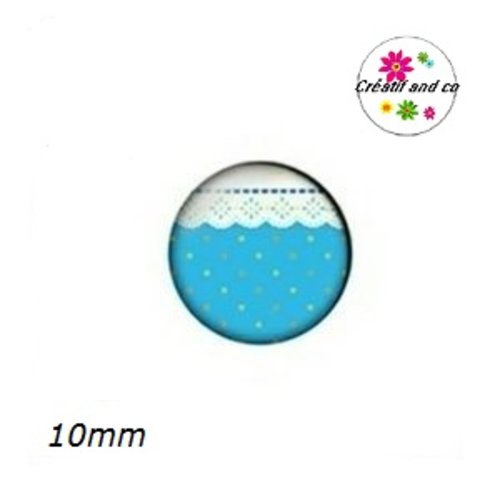 X2 cabochons à motif 10mm