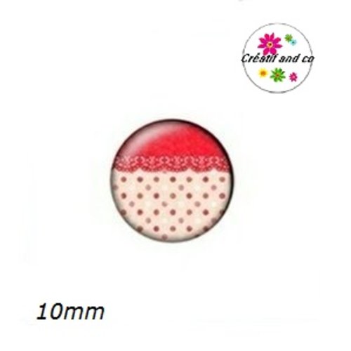 X2 cabochons à motif 10mm