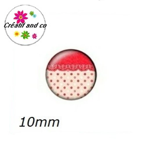 X2 cabochons à motif 10mm