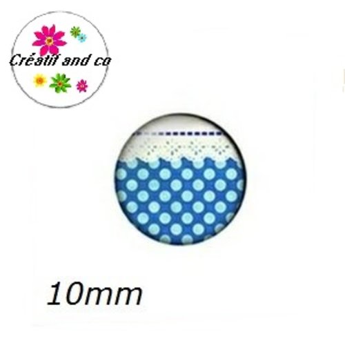 X2 cabochons à motif 10mm