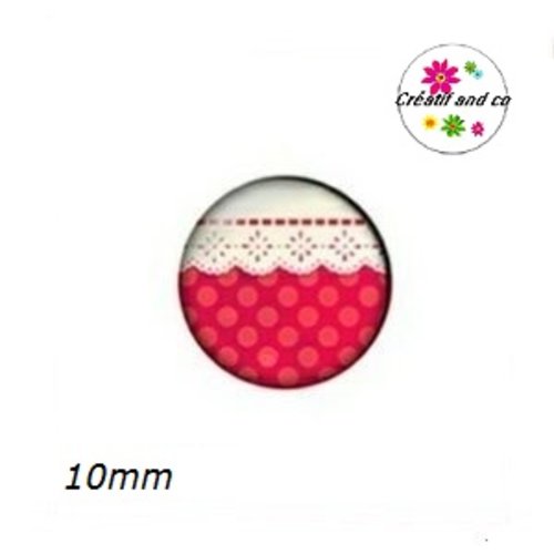 X2 cabochons à motif 10mm