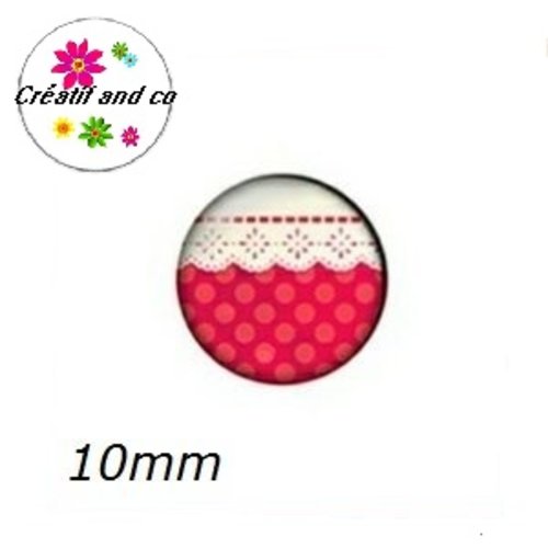 X2 cabochons à motif 10mm