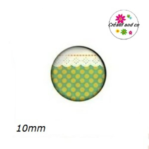 X2 cabochons à motif 10mm