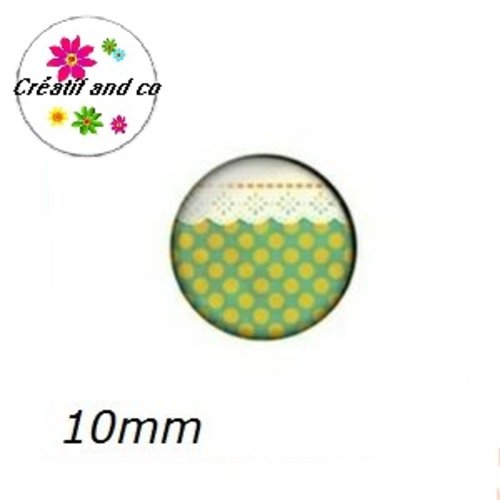 X2 cabochons à motif 10mm