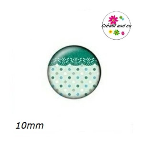 X2 cabochons à motif 10mm