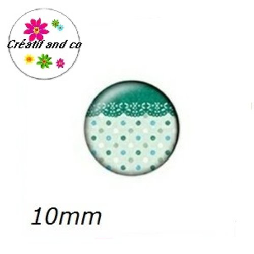 X2 cabochons à motif 10mm