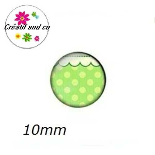 X2 cabochons à motif 10mm
