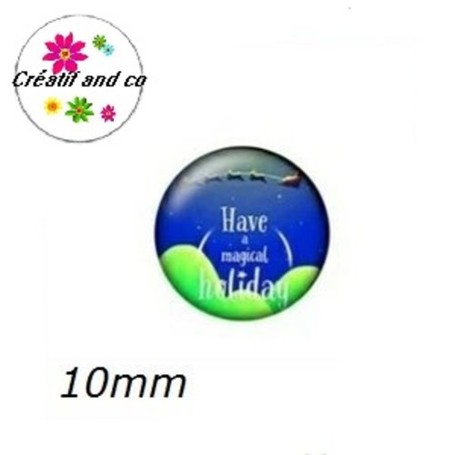 X2 cabochons merry christmas 10mm