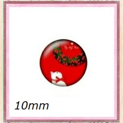 X2 cabochons merry christmas 10mm