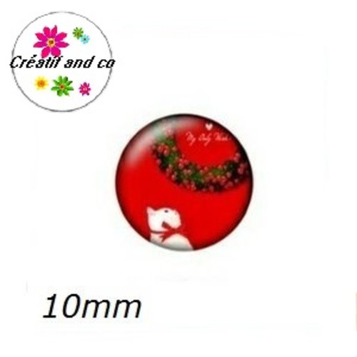 X2 cabochons merry christmas 10mm
