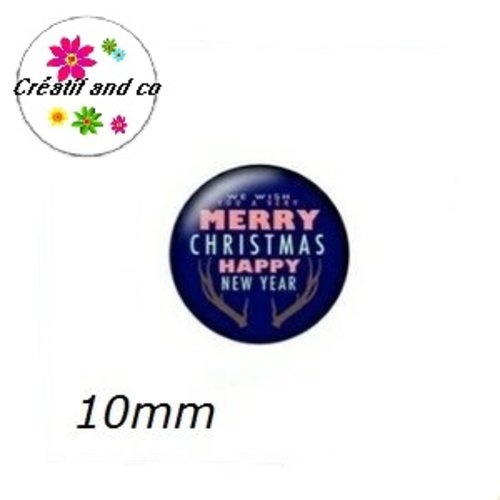 X2 cabochons merry christmas 10mm