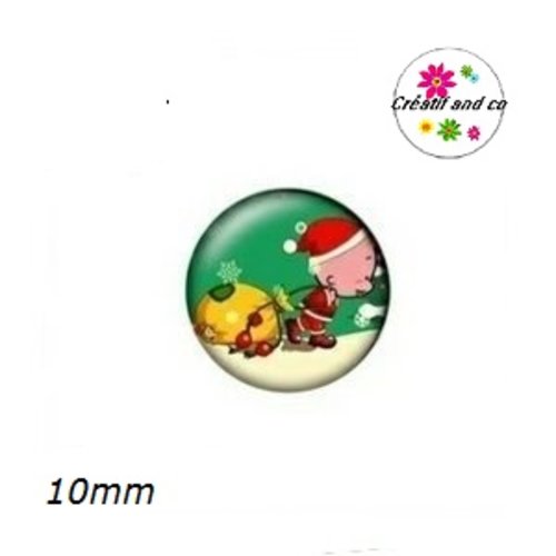 X2 cabochons thème de noël 10mm