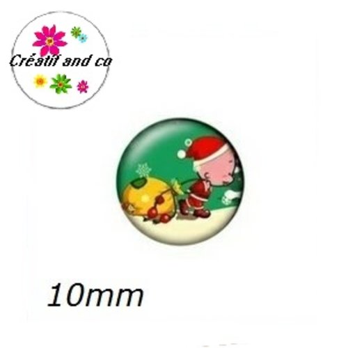 X2 cabochons thème de noël 10mm
