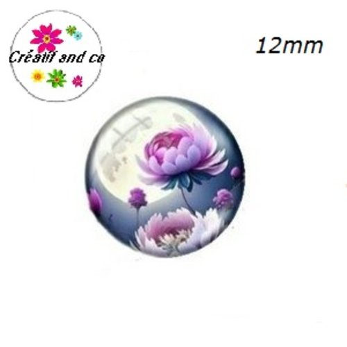 X2 cabochons fleur 12mm
