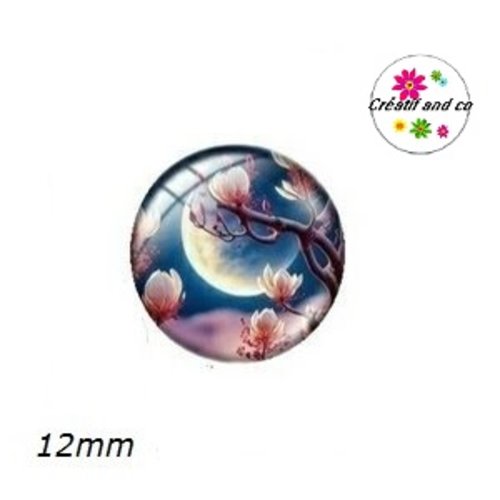 X2 cabochons fleur 12mm