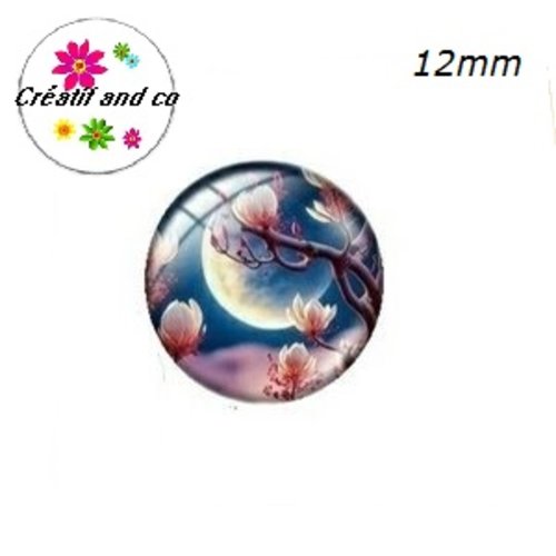 X2 cabochons fleur 12mm