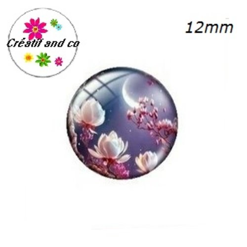 X2 cabochons fleur 12mm
