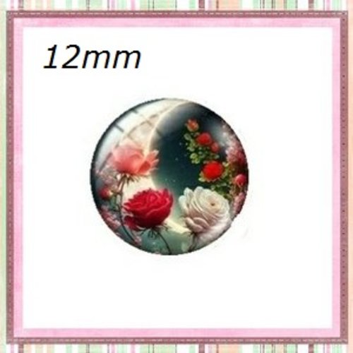 X2 cabochons fleur 12mm