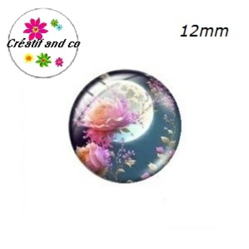 X2 cabochons fleur 12mm