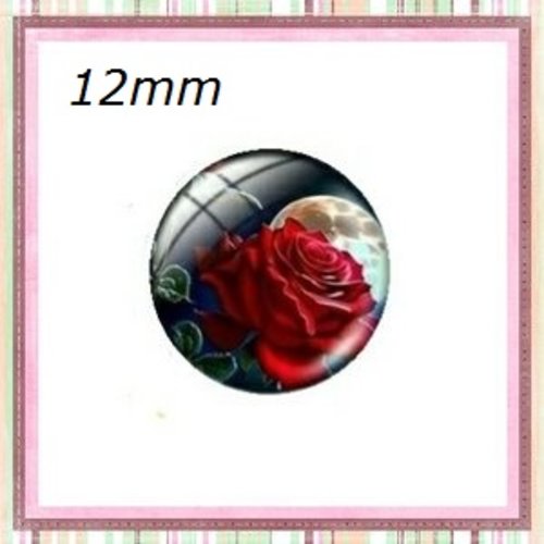 X2 cabochons fleur 12mm