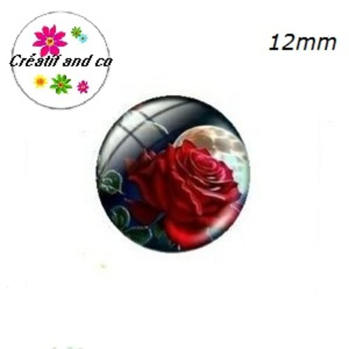 X2 cabochons fleur 12mm