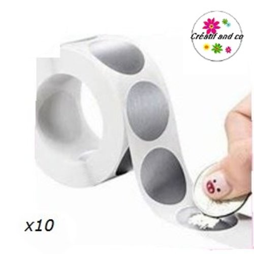 X 10 autocollants ronds argentés à gratter