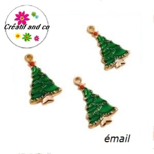Breloque sapin de noël émail