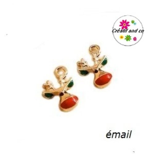 Breloque tête de cerf émail